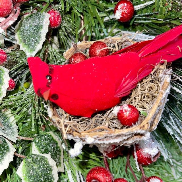 Cardinal Rustic Christmas Wreath Decor for Front Door Office Holiday Decorations Christmas Cardinal Decor Gifts Traditional Christmas Colors