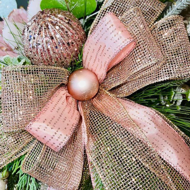 Deer Candle Stick Centerpiece Elegant Christmas Décor with Pink Poinsettia for Entry Way or Tabletop Arrangement Holiday Decorations
