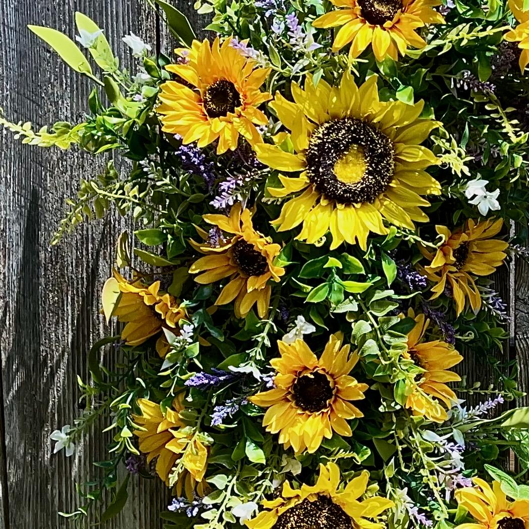 Sunflower Grapevine Wreath for Front Door Decor Handcrafted Home Decor Fall Harvest Rustic Decor Summer Spring Indoor Outdoor Farmhouse