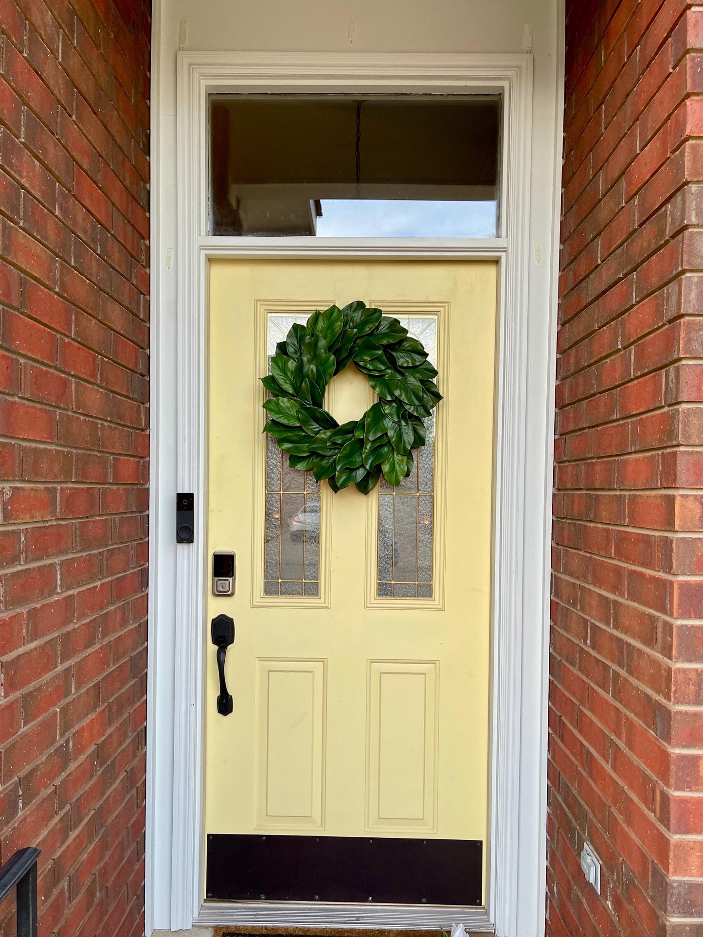 Realistic Magnolia Wreath for front door. Artificial Magnolia Wreath, Year Round Decor for home, All Season door Decor. Housewarming gift