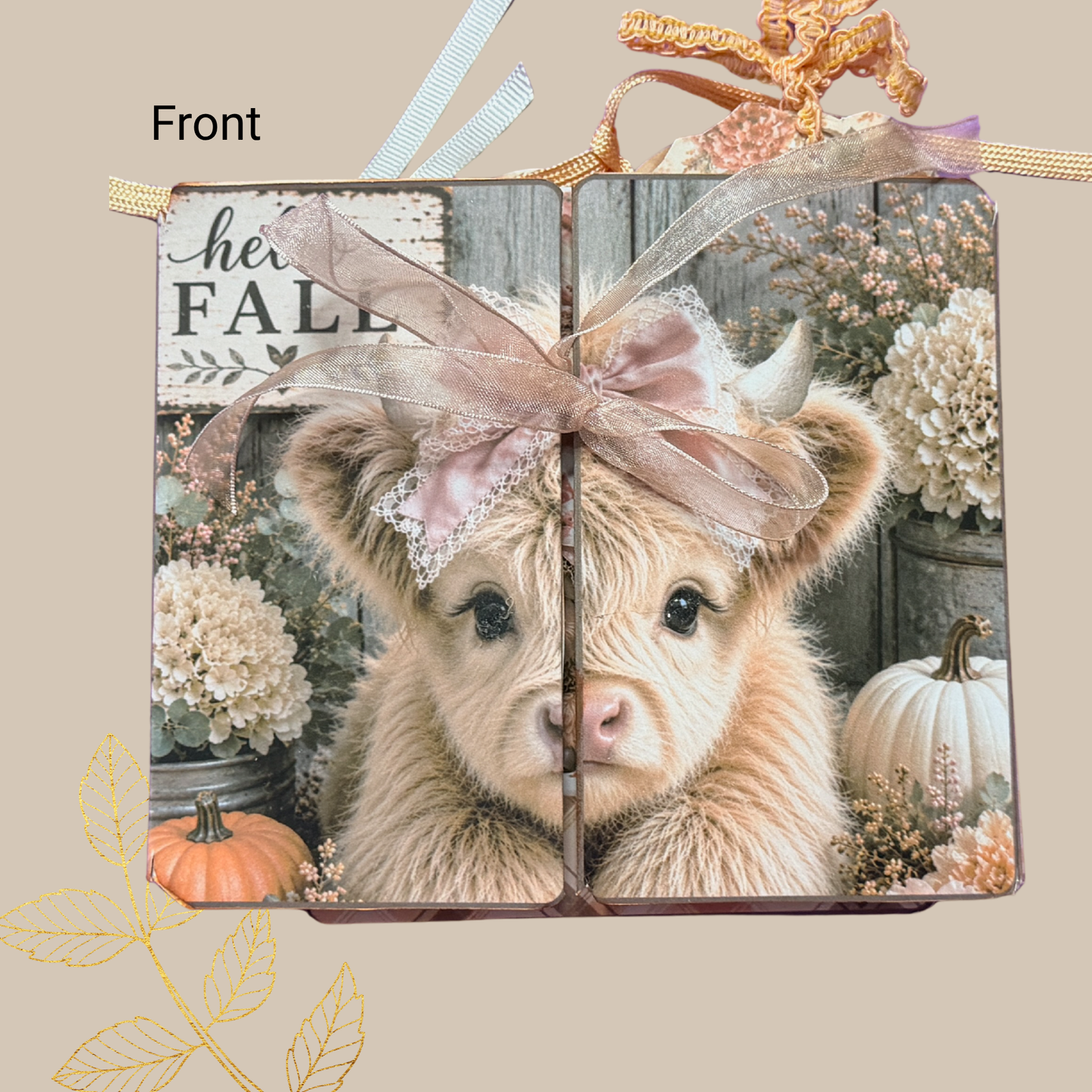 Baby Highland Cow Cozy Autumn Collection 3D Card Folio Printable Kit | Fall Junk Journal & Paper Craft PDF