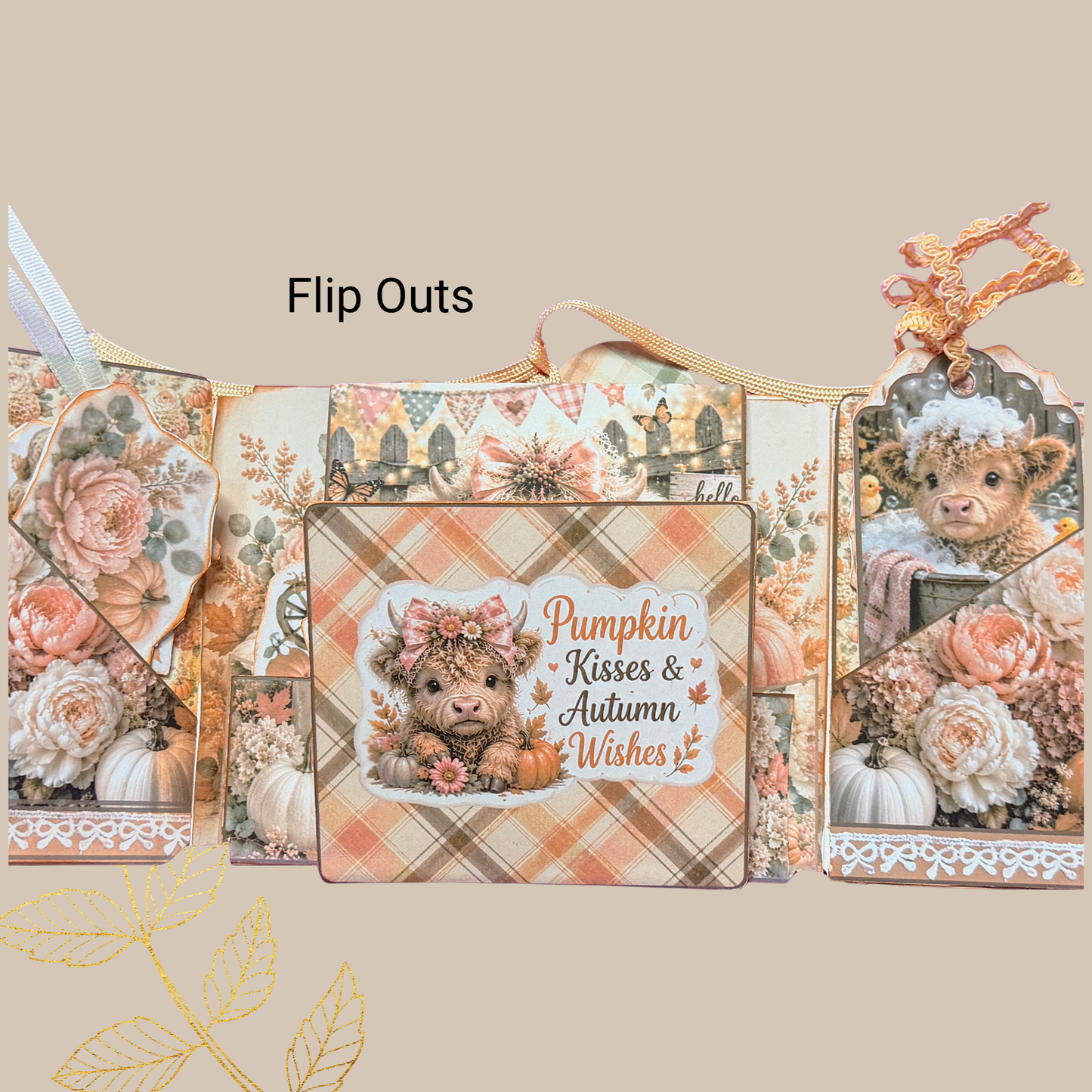 Baby Highland Cow Cozy Autumn Collection 3D Card Folio Printable Kit | Fall Junk Journal & Paper Craft PDF