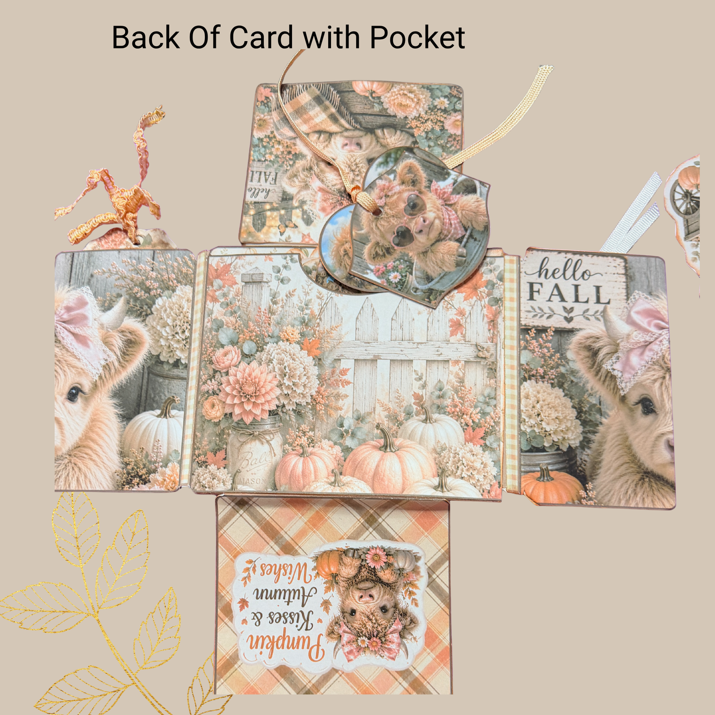 Baby Highland Cow Cozy Autumn Collection 3D Card Folio Printable Kit | Fall Junk Journal & Paper Craft PDF