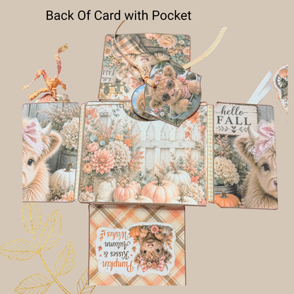 Baby Highland Cow Cozy Autumn Collection 3D Card Folio Printable Kit | Fall Junk Journal & Paper Craft PDF