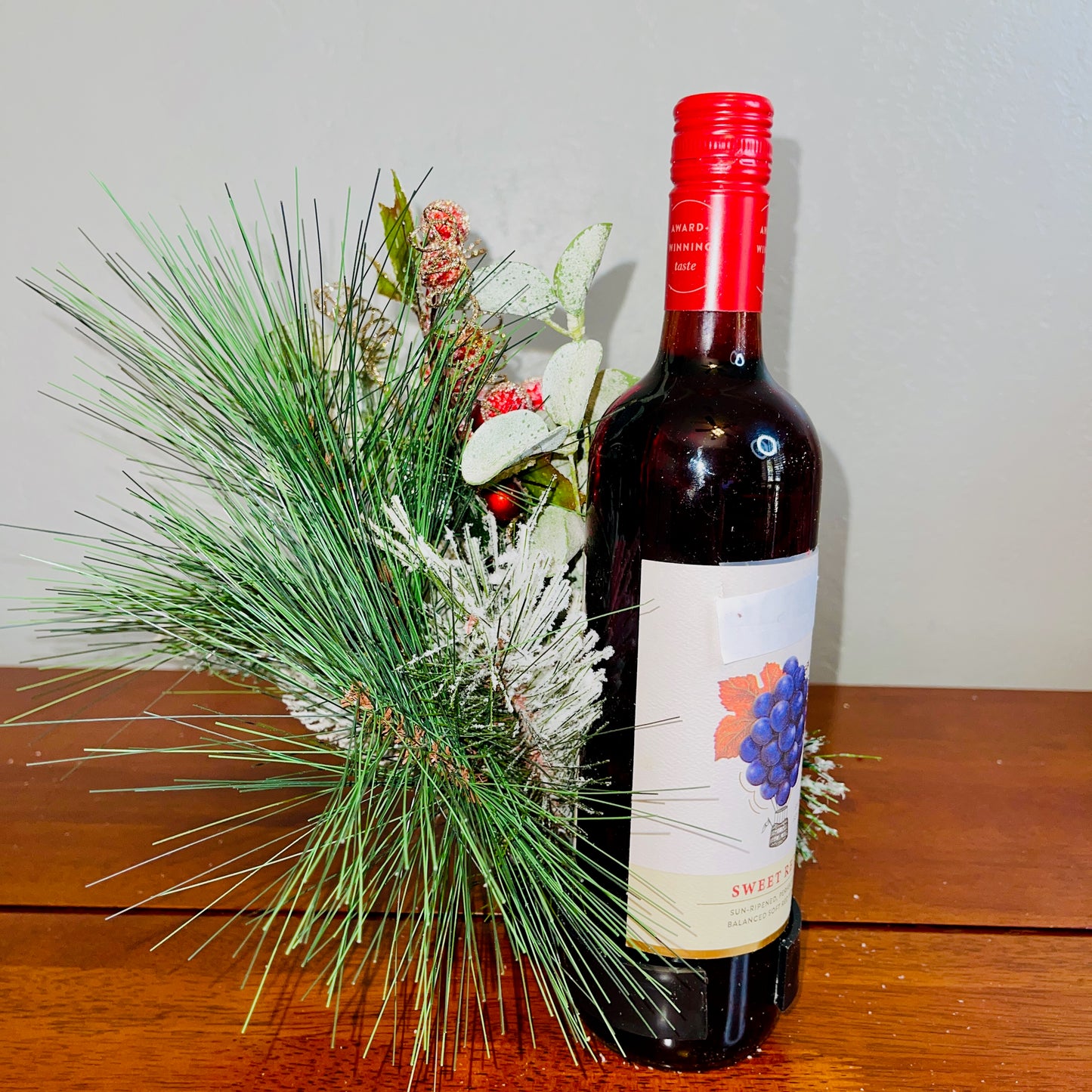 Holiday Wine Bottle Arrangement with Owl – Rustic Christmas Gift for Teachers, Coworkers & Friends (Copy)