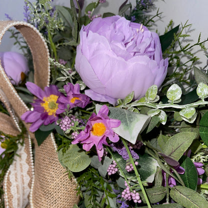 Lavender Peony Wreath
