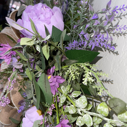 Lavender Peony Wreath