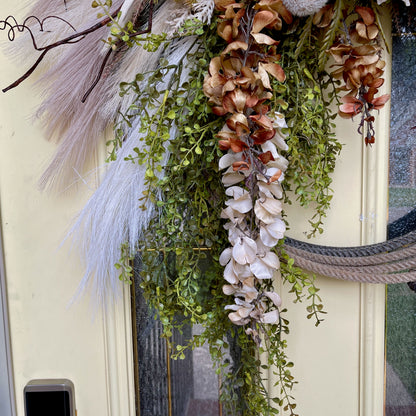 Fall Rustic Lariat Rope Wreath – Neutral Western Wall & Door Decor