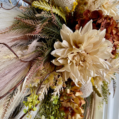 Fall Rustic Lariat Rope Wreath – Neutral Western Wall & Door Decor