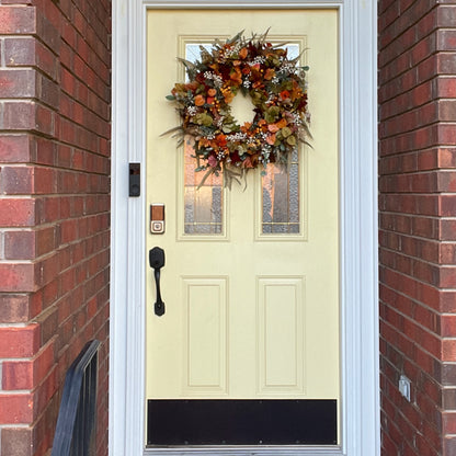 Fall Wreath for Front Door | Rustic Autumn Grapevine Wreath with Berries | Thanksgiving Door Decor | Autumn Decorations