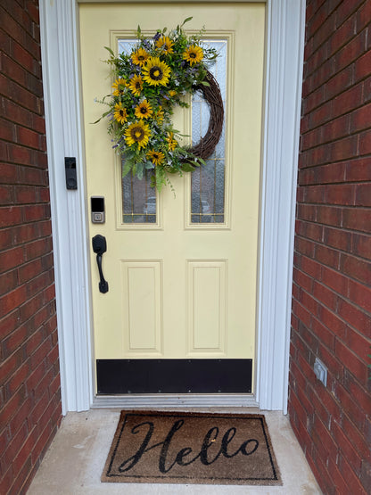 Sunflower Grapevine Wreath | Rustic Summer & Fall Door Decor