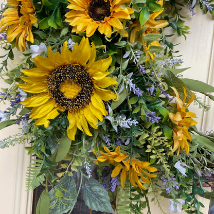 Sunflower Grapevine Wreath | Rustic Summer & Fall Door Decor