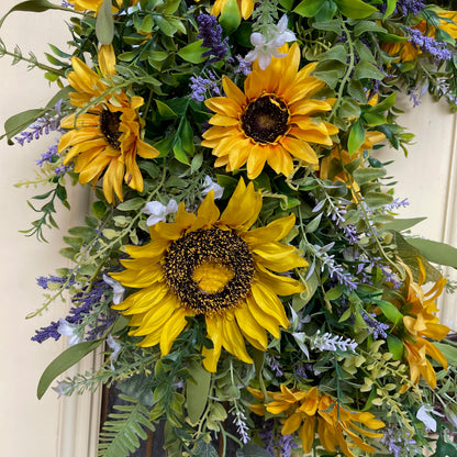 Sunflower Grapevine Wreath | Rustic Summer & Fall Door Decor