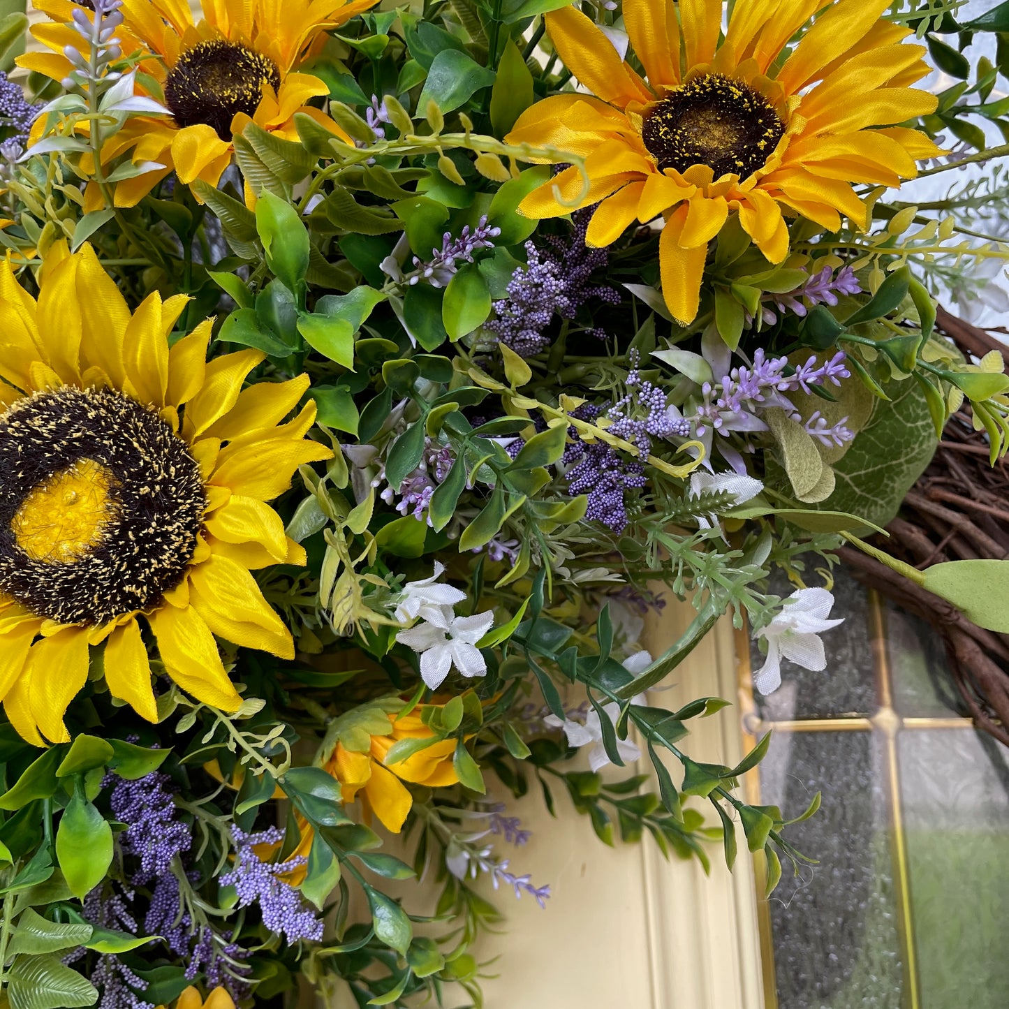 Sunflower Grapevine Wreath | Rustic Summer & Fall Door Decor