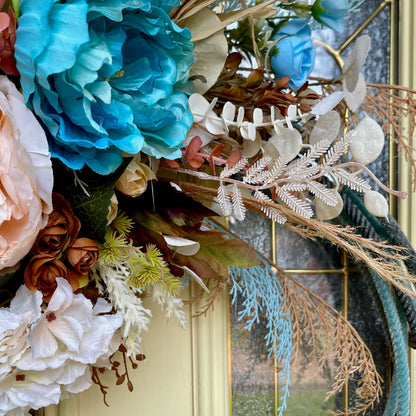 Turquoise Cowgirl Lariat Rope Wreath | Western Front Door & Ranch Home Floral Décor