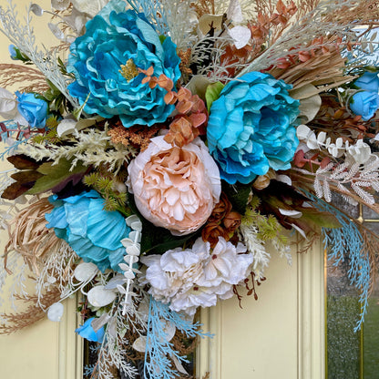 Turquoise Cowgirl Lariat Rope Wreath | Western Front Door & Ranch Home Floral Décor