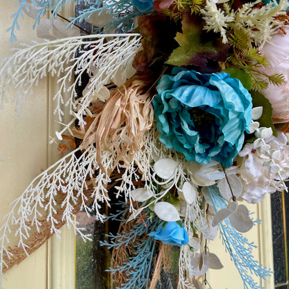 Turquoise Cowgirl Lariat Rope Wreath | Western Front Door & Ranch Home Floral Décor