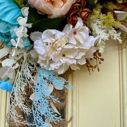 Turquoise Cowgirl Lariat Rope Wreath | Western Front Door & Ranch Home Floral Décor