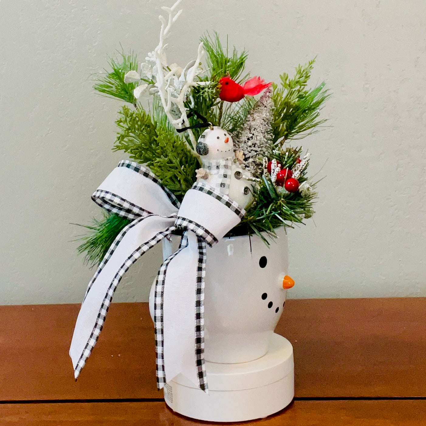 Snowman Peppermint Coffee Mug Arrangement — Teacher & Secret Santa Gift (Reusable Mug)