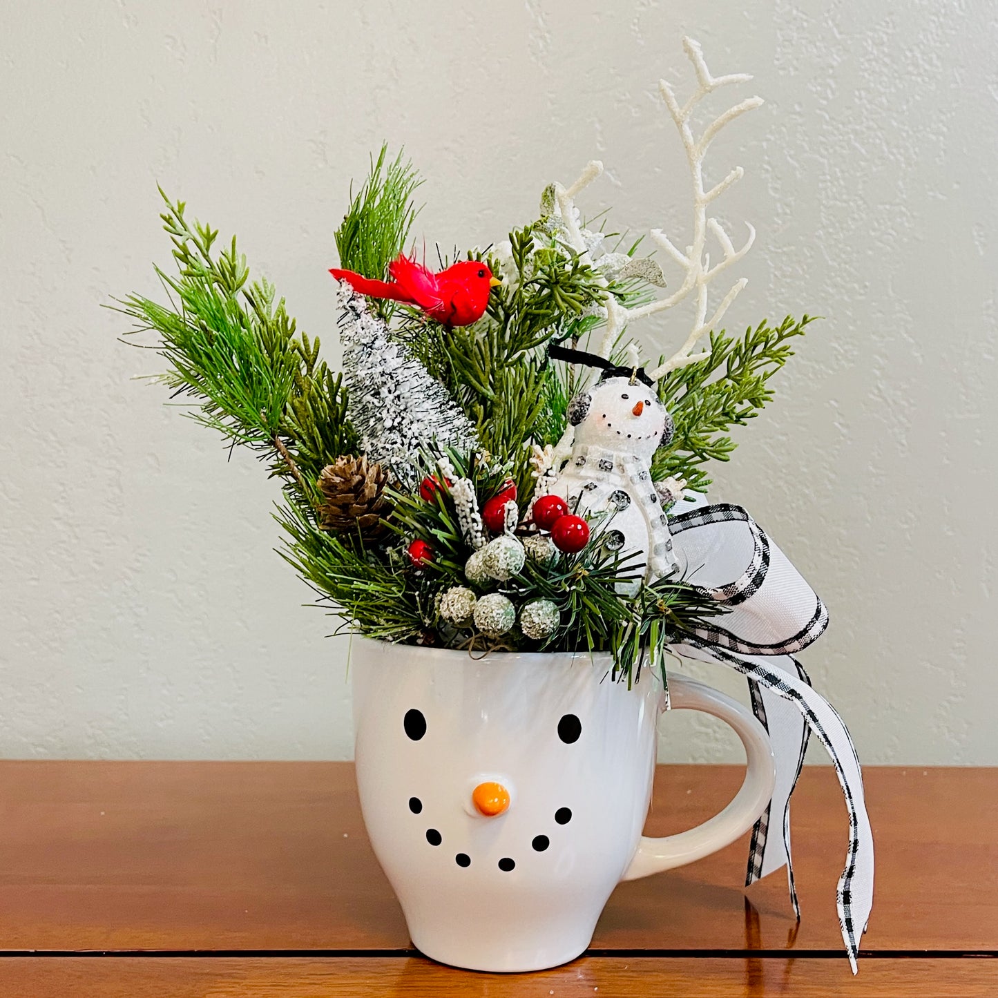 Snowman Peppermint Coffee Mug Arrangement — Teacher & Secret Santa Gift (Reusable Mug)