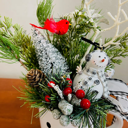 Snowman Peppermint Coffee Mug Arrangement — Teacher & Secret Santa Gift (Reusable Mug)