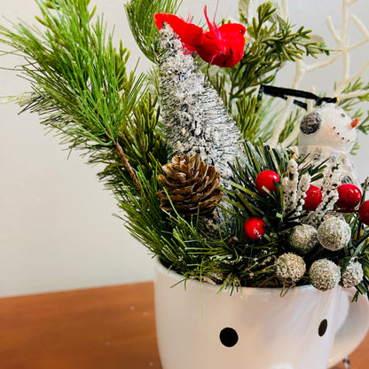 Snowman Peppermint Coffee Mug Arrangement — Teacher & Secret Santa Gift (Reusable Mug)