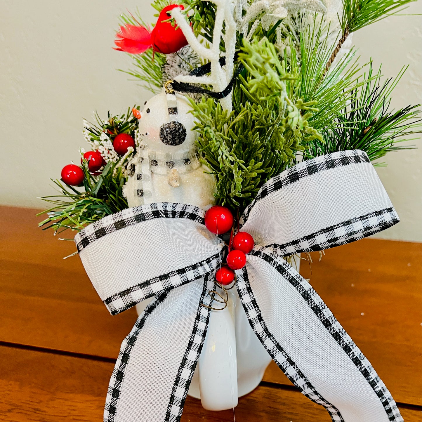 Snowman Peppermint Coffee Mug Arrangement — Teacher & Secret Santa Gift (Reusable Mug)