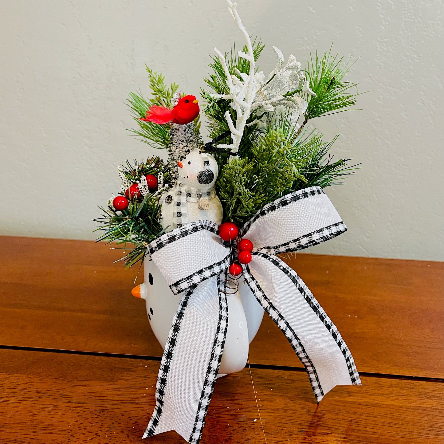 Snowman Peppermint Coffee Mug Arrangement — Teacher & Secret Santa Gift (Reusable Mug)