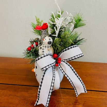 Snowman Peppermint Coffee Mug Arrangement — Teacher & Secret Santa Gift (Reusable Mug)