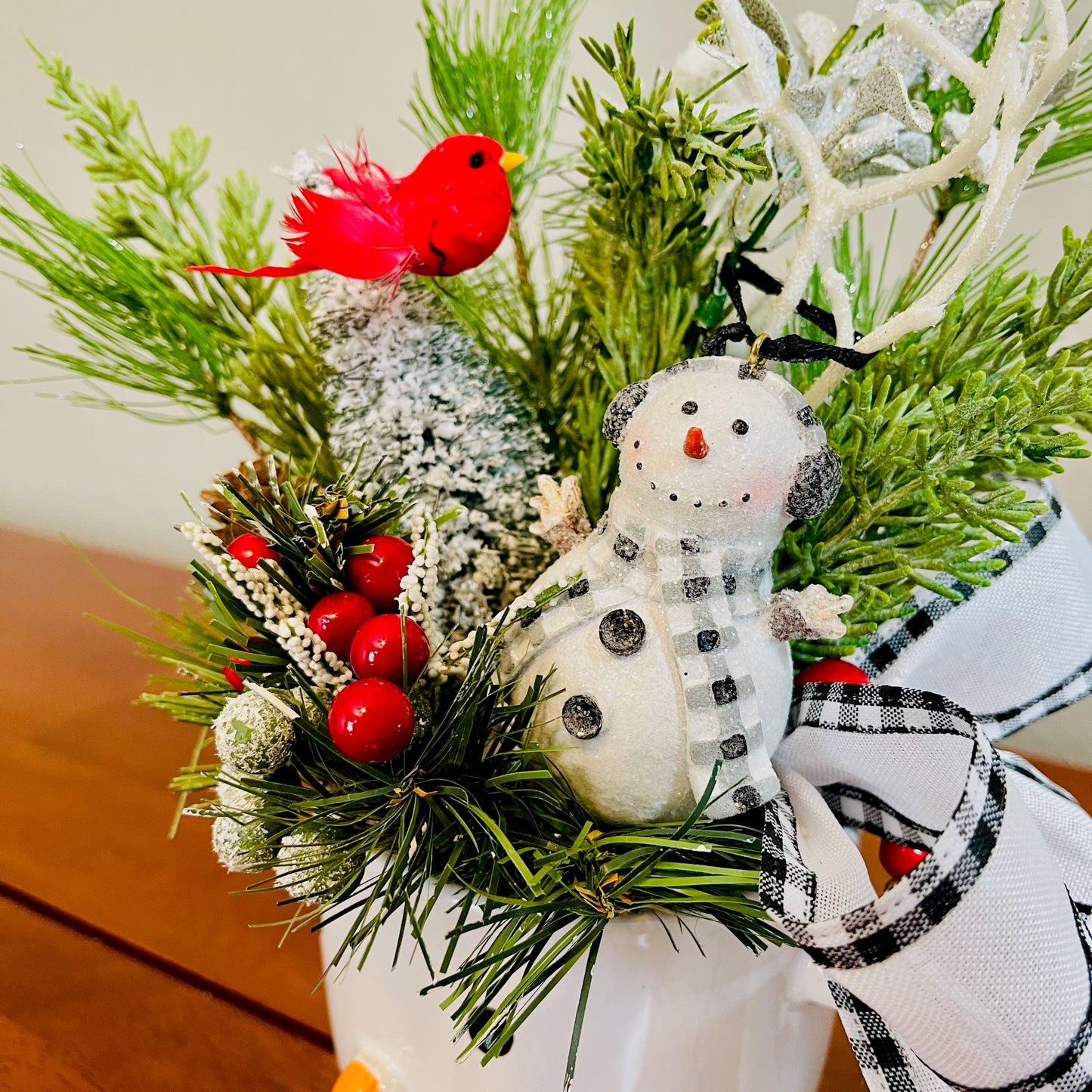 Snowman Peppermint Coffee Mug Arrangement — Teacher & Secret Santa Gift (Reusable Mug)