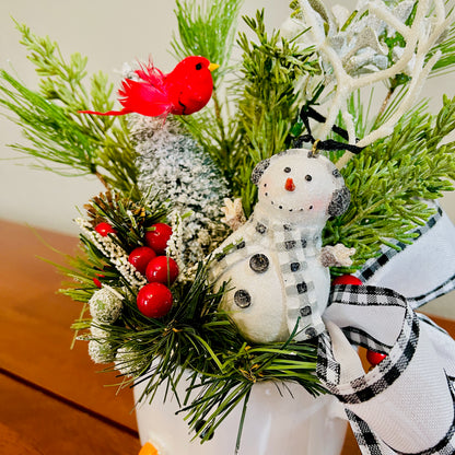 Snowman Peppermint Coffee Mug Arrangement — Teacher & Secret Santa Gift (Reusable Mug)
