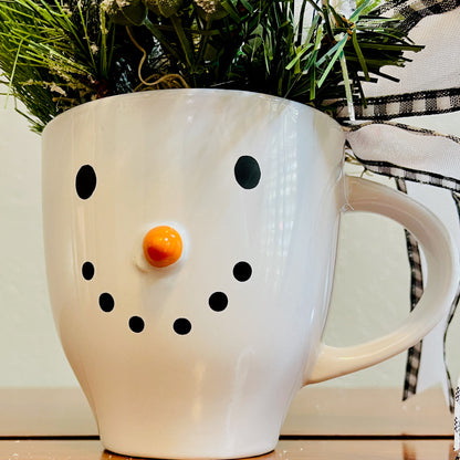 Snowman Peppermint Coffee Mug Arrangement — Teacher & Secret Santa Gift (Reusable Mug)