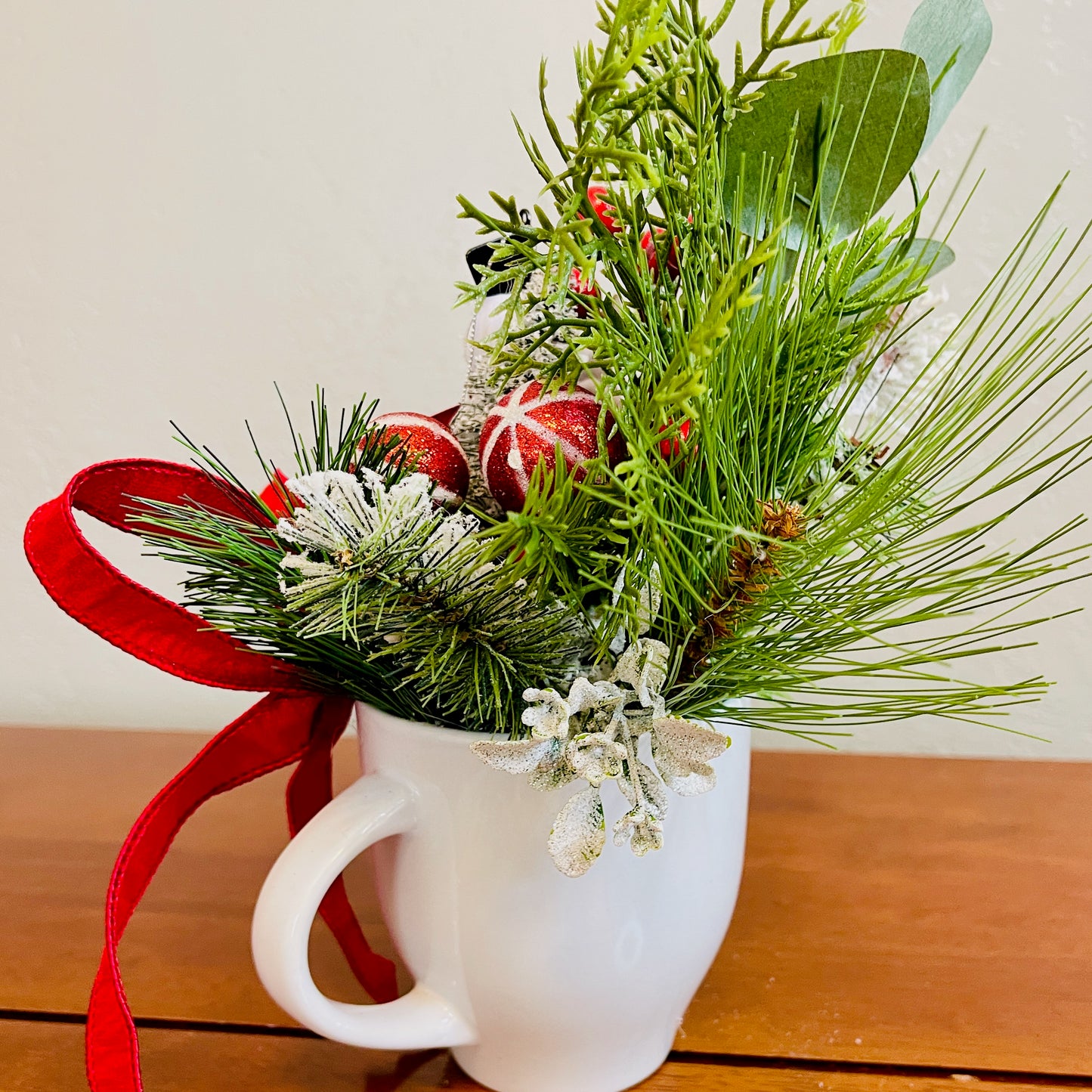 Snowman Coffee Mug Arrangement—Teacher, Secret Santa & Party-Gift Ready (Ornament Included)
