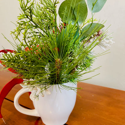 Snowman Coffee Mug Arrangement—Teacher, Secret Santa & Party-Gift Ready (Ornament Included)