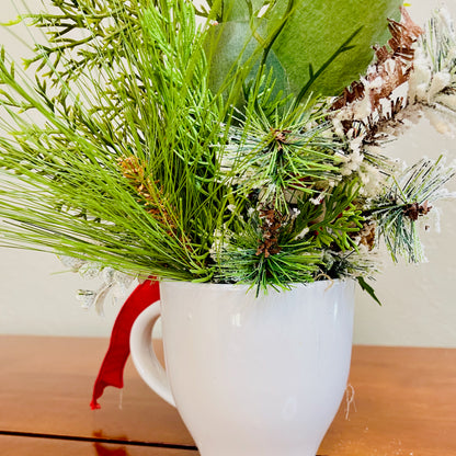 Snowman Coffee Mug Arrangement—Teacher, Secret Santa & Party-Gift Ready (Ornament Included)