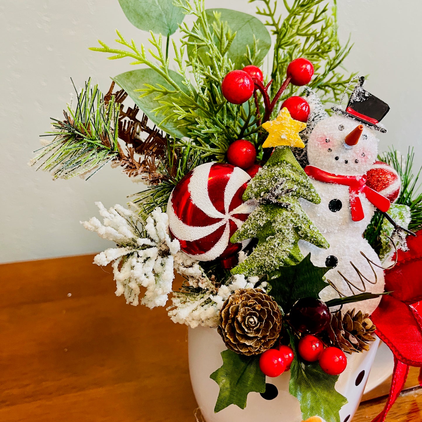 Snowman Coffee Mug Arrangement—Teacher, Secret Santa & Party-Gift Ready (Ornament Included)