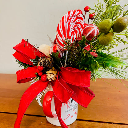 Holiday Candy Peppermint Mug Arrangement — Teacher & Secret Santa Gift (Reusable Mug)