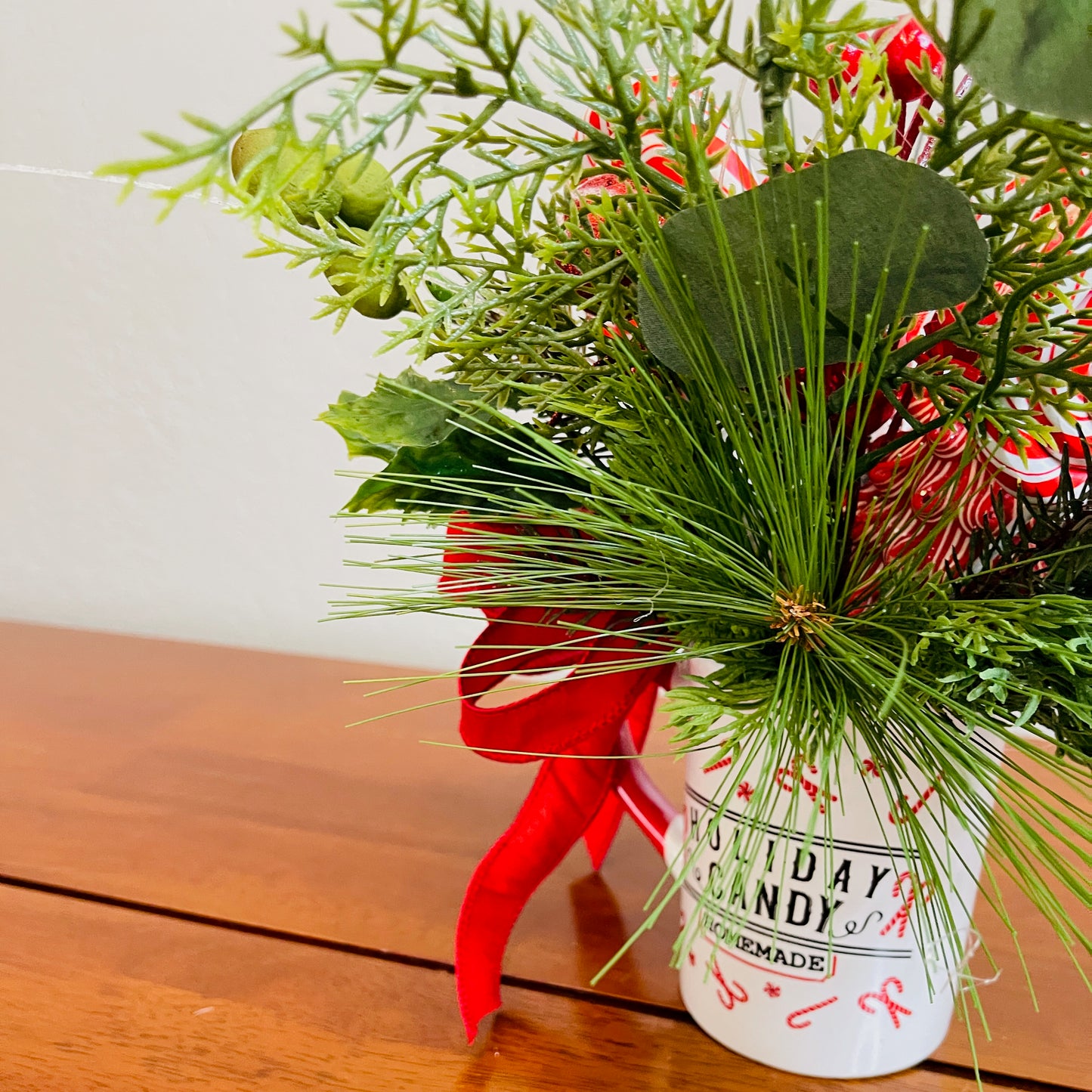 Holiday Candy Peppermint Mug Arrangement — Teacher & Secret Santa Gift (Reusable Mug)