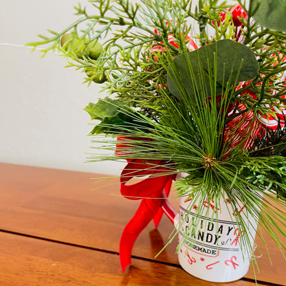 Holiday Candy Peppermint Mug Arrangement — Teacher & Secret Santa Gift (Reusable Mug)