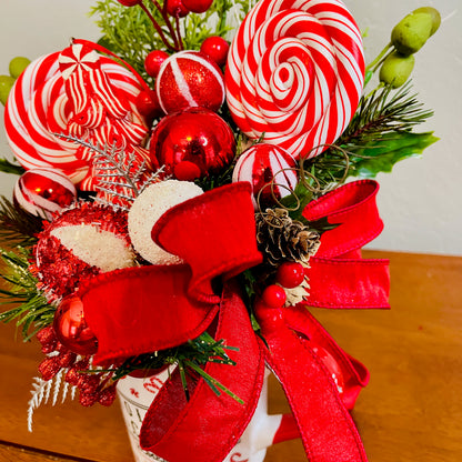 Holiday Candy Peppermint Mug Arrangement — Teacher & Secret Santa Gift (Reusable Mug)