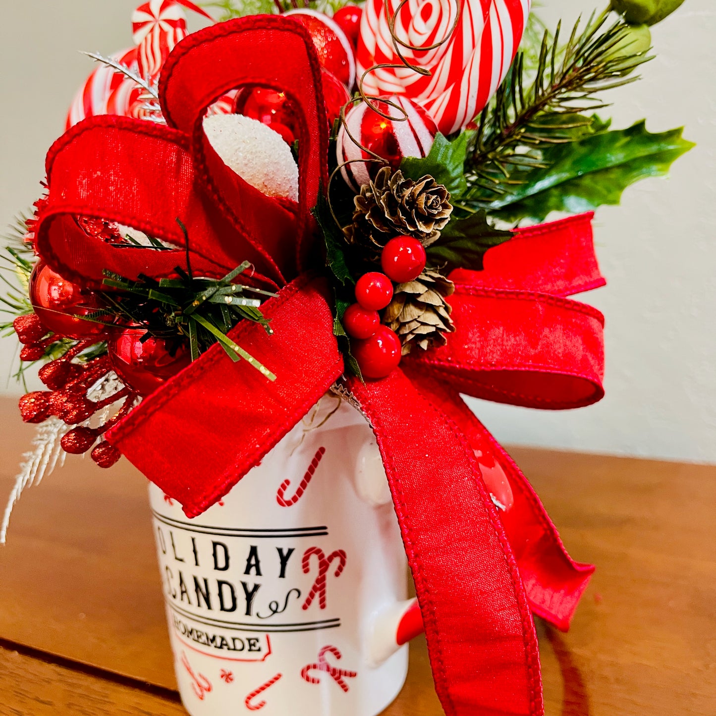 Holiday Candy Peppermint Mug Arrangement — Teacher & Secret Santa Gift (Reusable Mug)