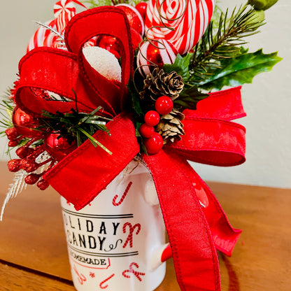 Holiday Candy Peppermint Mug Arrangement — Teacher & Secret Santa Gift (Reusable Mug)