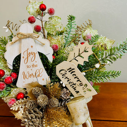 Glory in the Highest” Christmas Mug Arrangement — Faith-Filled Teacher & Secret Santa Gift (Reusable Mug)