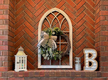 Rustic Farmhouse Decor Greenery Wreath Office Decorations Front Door Everyday Wreaths Handcrafted Gifts for her Home Accent Decor Wall Art