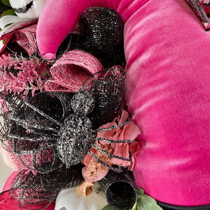 Halloween Party Supply Pink Halloween Door Decor Pink Decor Witch Hat Spiders Halloween Wreath Office Decor Pink Witch Hat