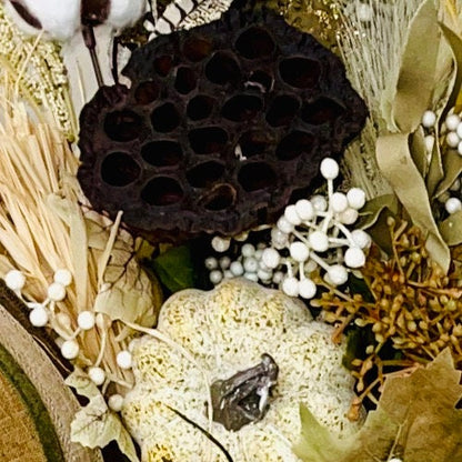 Fall Wreath for Front Door Natural Farmhouse Living Room Office Decor Pumpkins Front Porch Rustic Autumn Home Decorations