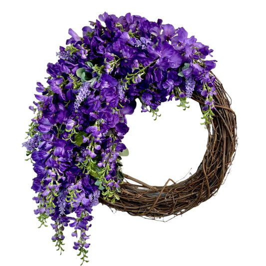 Purple Wreath for Front Door Fall Home Decor Wall Art Decorations Front Porch Ideas Office Gifts for her Office Decor to Welcome Guests