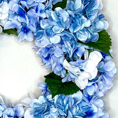 Blue Hydrangea Wreath for Front Door Handmade gift Baby Boy Shower Decorations Bedroom Home Decor Office Gift for Her Blue Hydrangea Florals