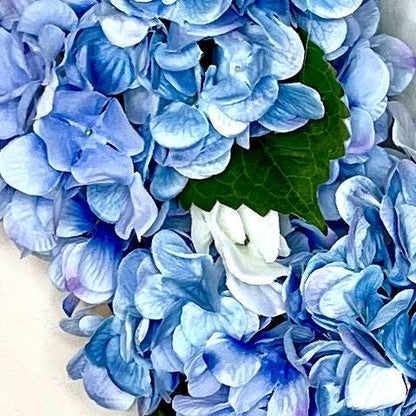 Blue Hydrangea Wreath for Front Door Handmade gift Baby Boy Shower Decorations Bedroom Home Decor Office Gift for Her Blue Hydrangea Florals
