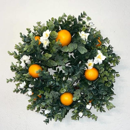 Lemon and Orange Citrus or Lamb’s Ear Cabinet Wreath Farmhouse Kitchen Décor or Candle Ring Home Decorations
